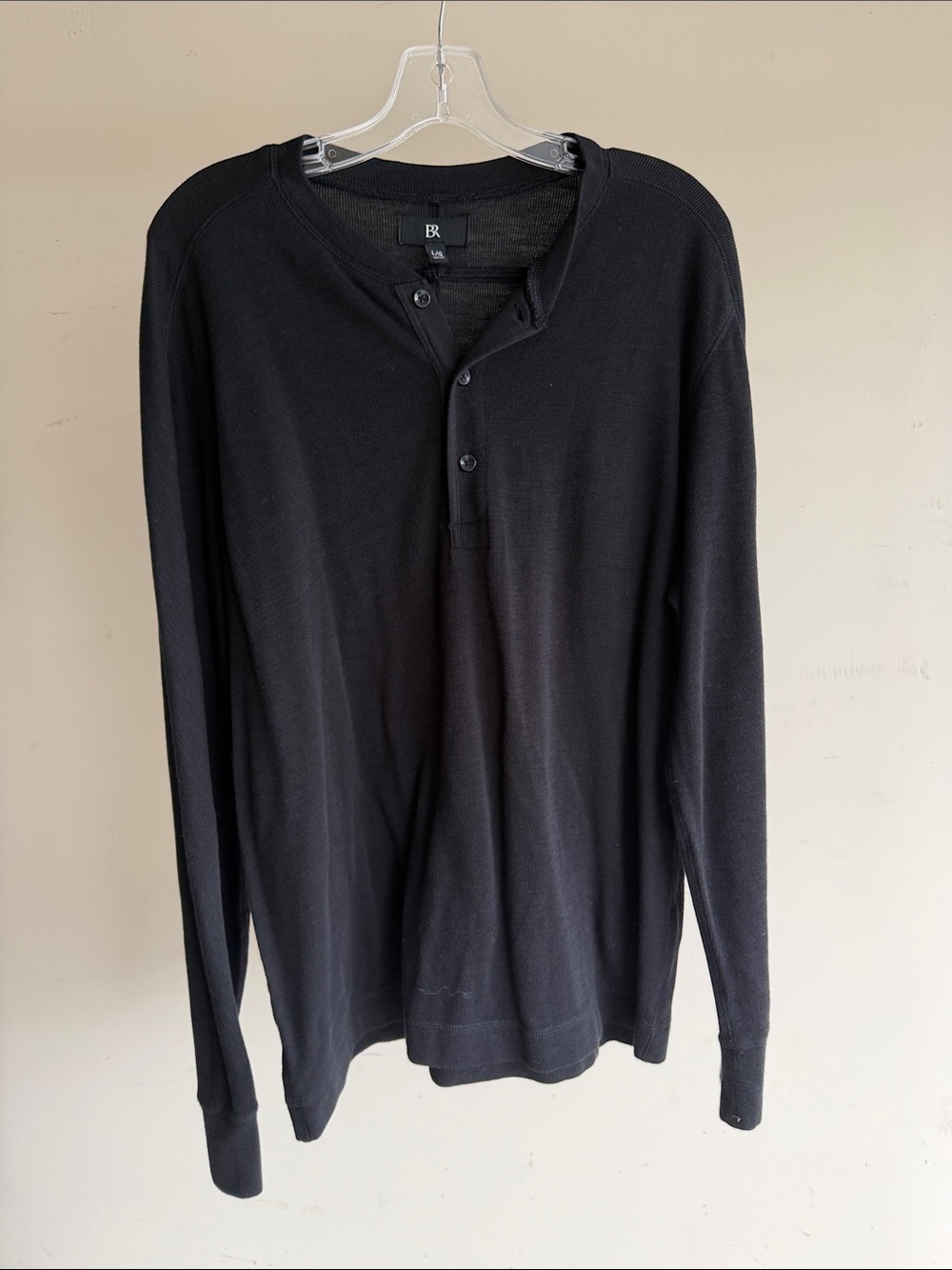 Banana Republic Black Long-Sleeve Henley